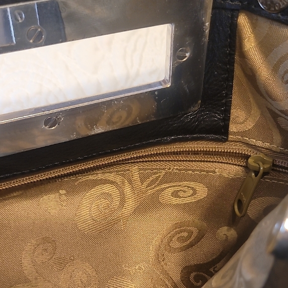 Brighton Black Croc-Embossed Clutch with Gold Frame - Picture 5 of 5